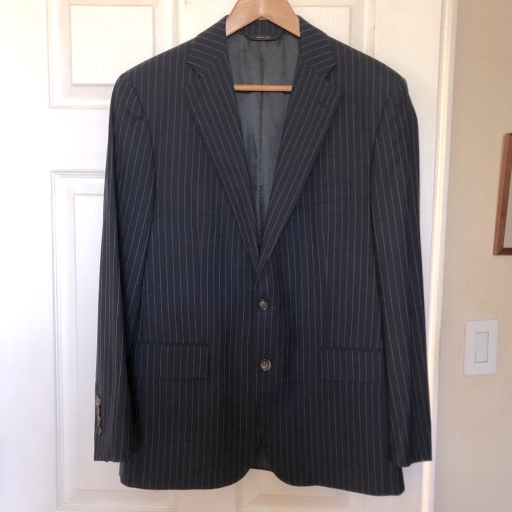 Brooks Brothers Regent Suit Jacket Wool Pinstripe Blazer Size 40S Made in Italy